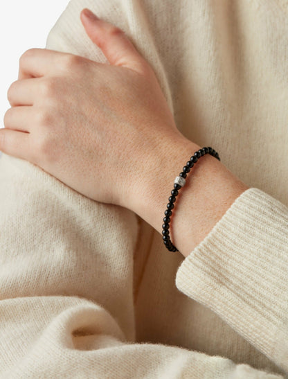 Shinola 4mm Beaded Onyx Bracelet | Shinola