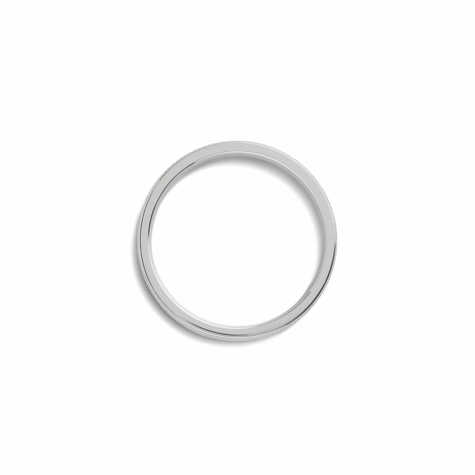 Shinola 4mm Diagonal Textured White Gold Band