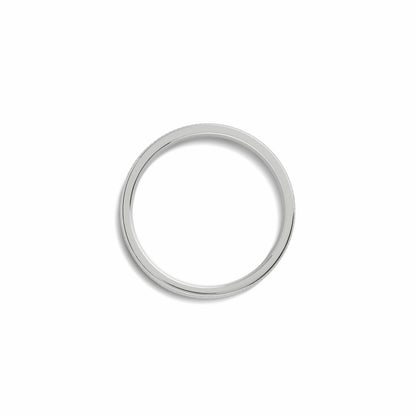 Shinola 4mm Diagonal Textured White Gold Band