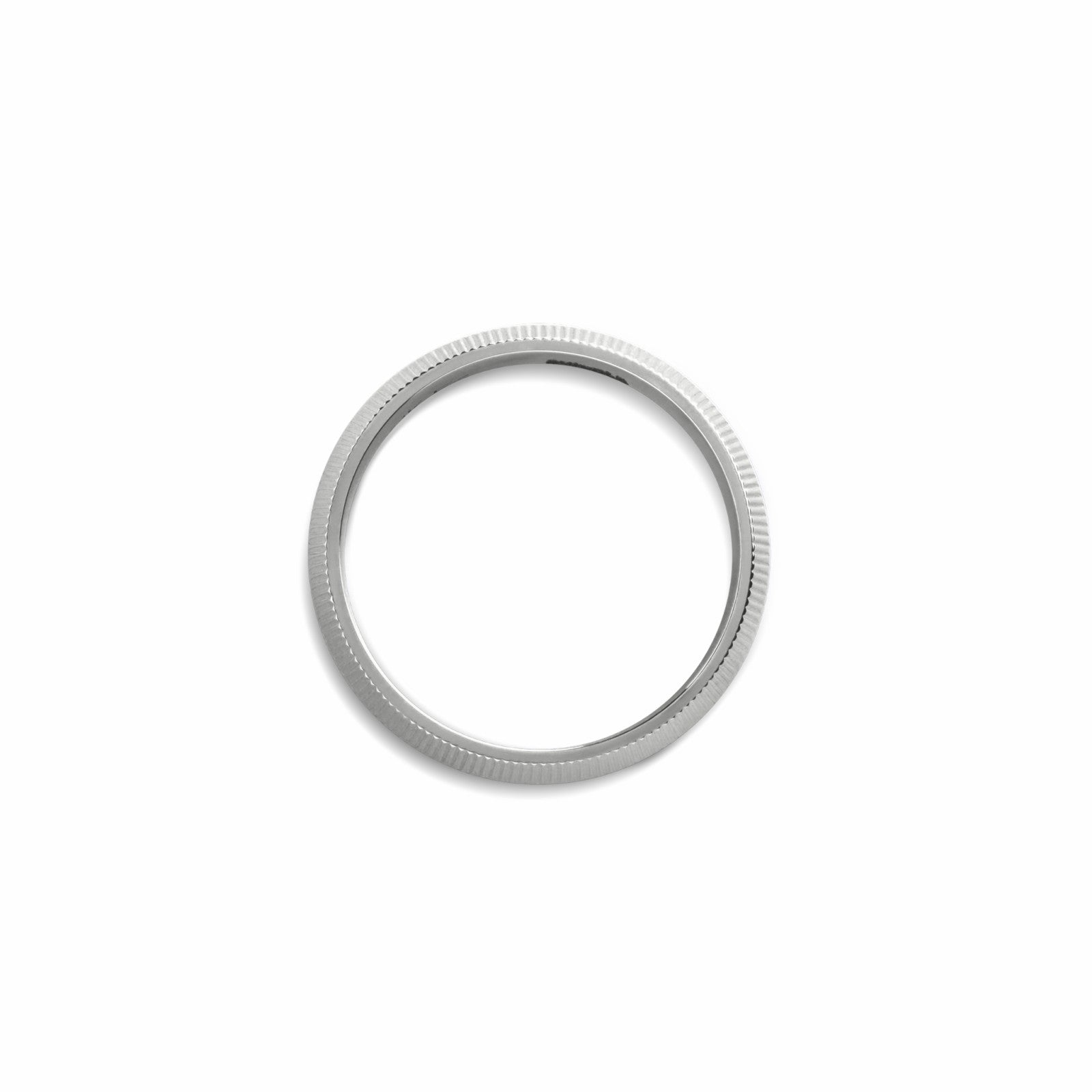Shinola 4mm Textured Beveled White Gold Band