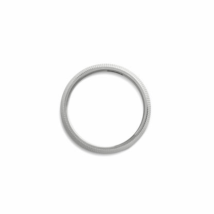 Shinola 4mm Textured Beveled White Gold Band