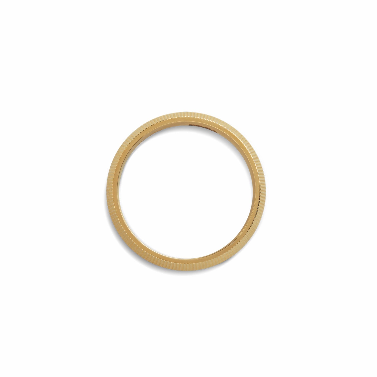 Shinola 4mm Textured Beveled Yellow Gold Band