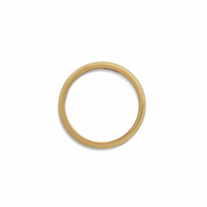 Shinola 4mm Textured Beveled Yellow Gold Band