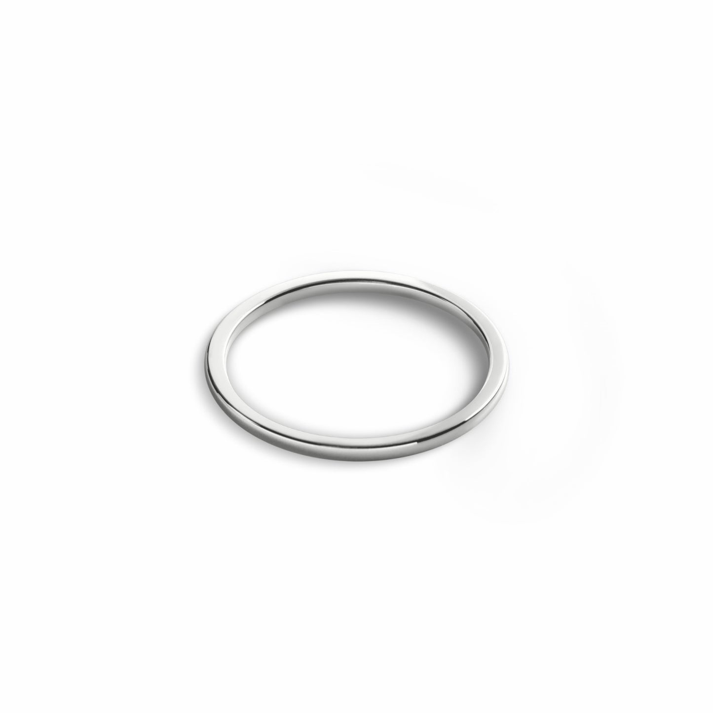 Shinola 1mm Round White Gold Band