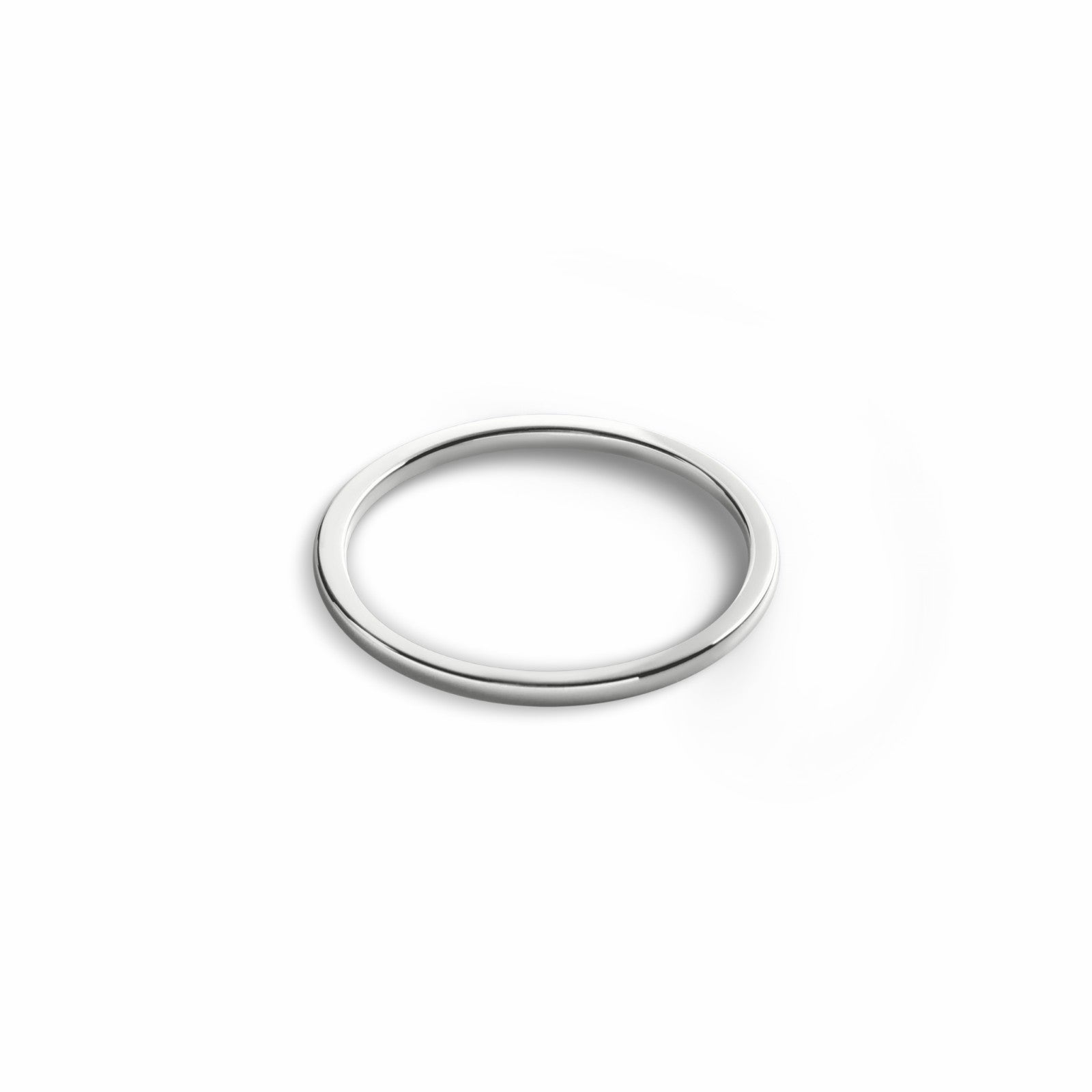 Shinola 1mm Round White Gold Band