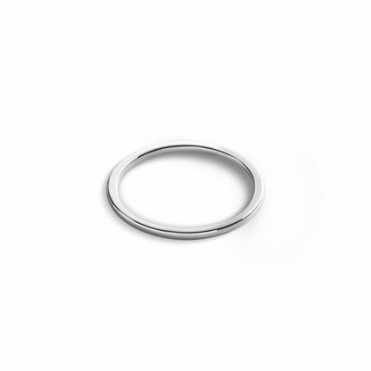 Shinola 1mm Round White Gold Band