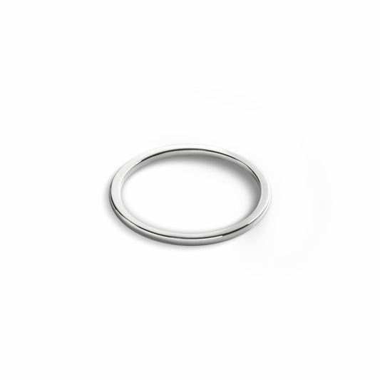 Shinola 1mm Round White Gold Band