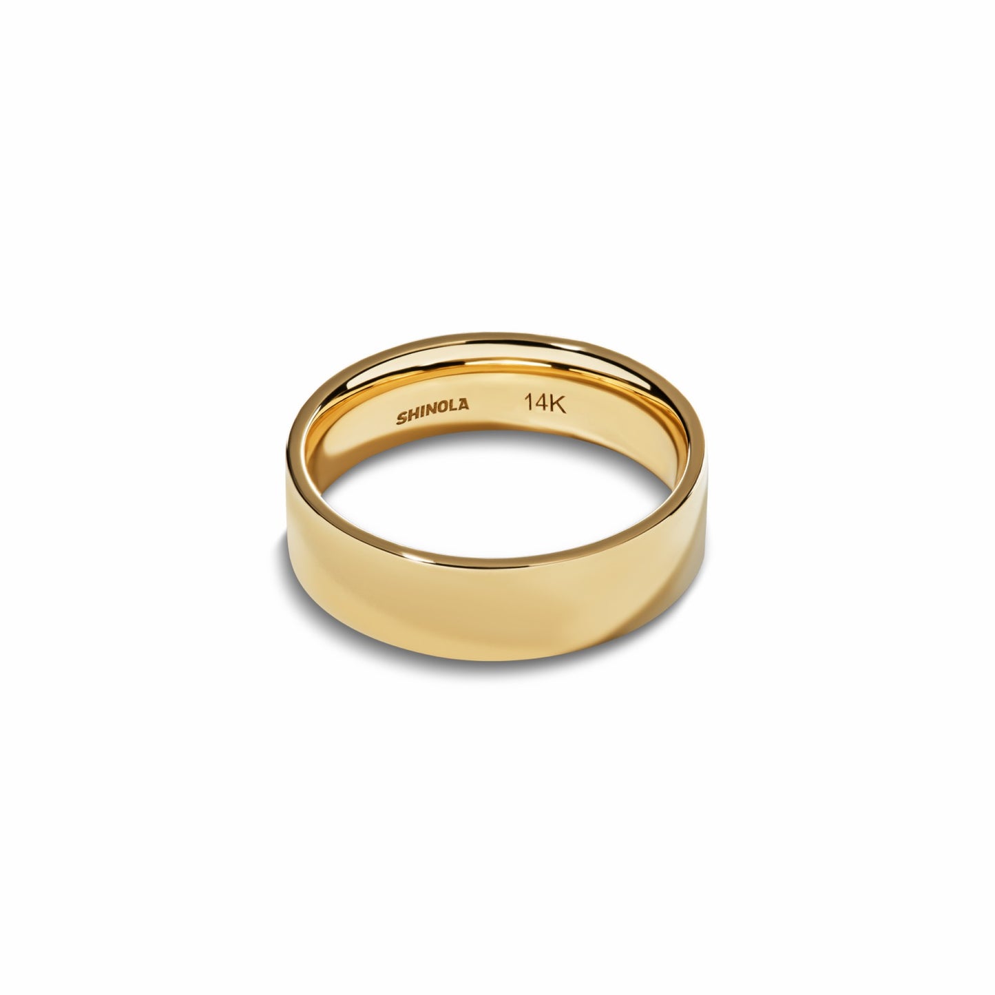 Shinola 6mm Flat Yellow Gold Band