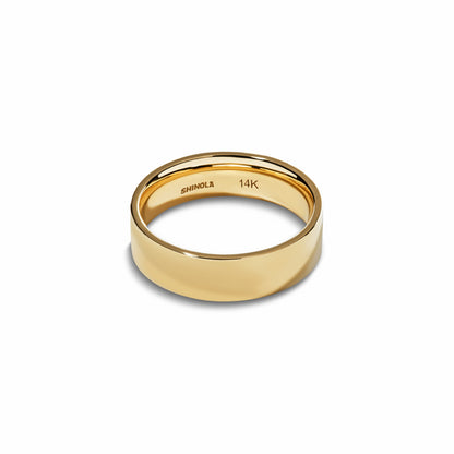 Shinola 6mm Flat Yellow Gold Band
