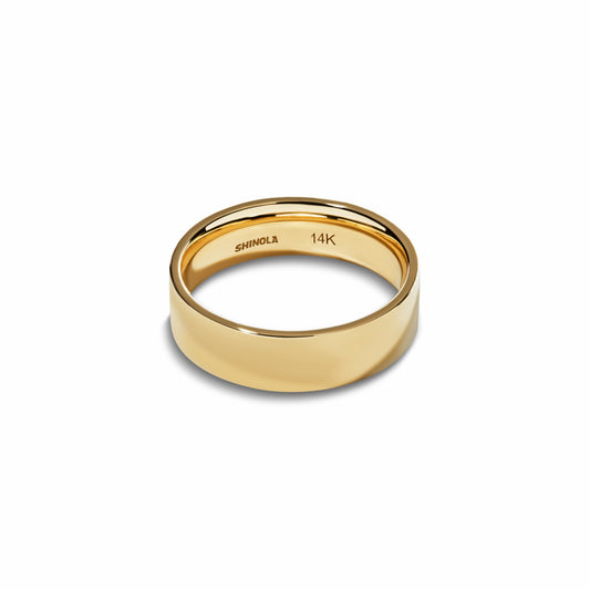 Shinola 6mm Flat Yellow Gold Band
