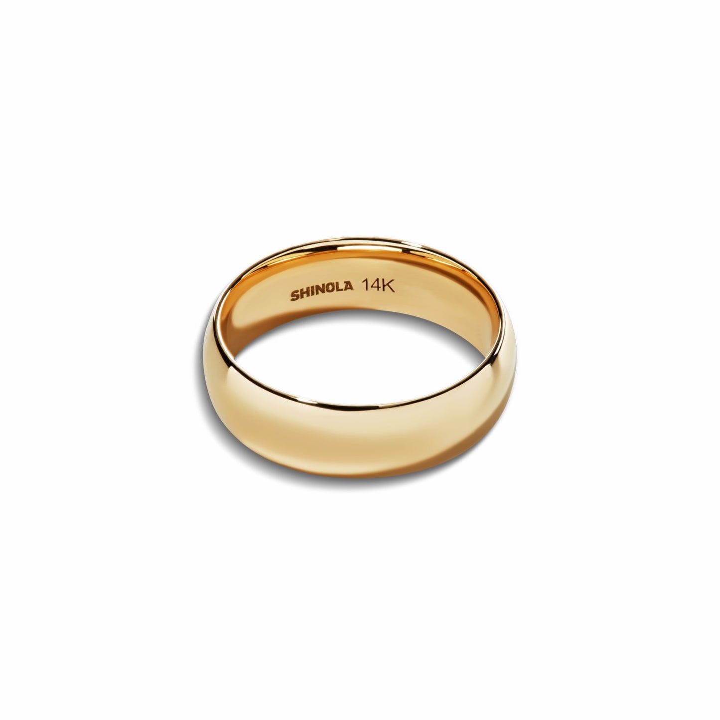 Shinola 6mm Round Yellow Gold Band