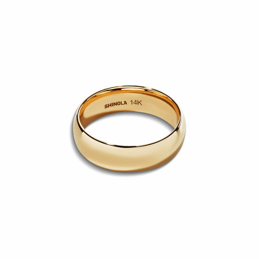 Shinola 6mm Round Yellow Gold Band