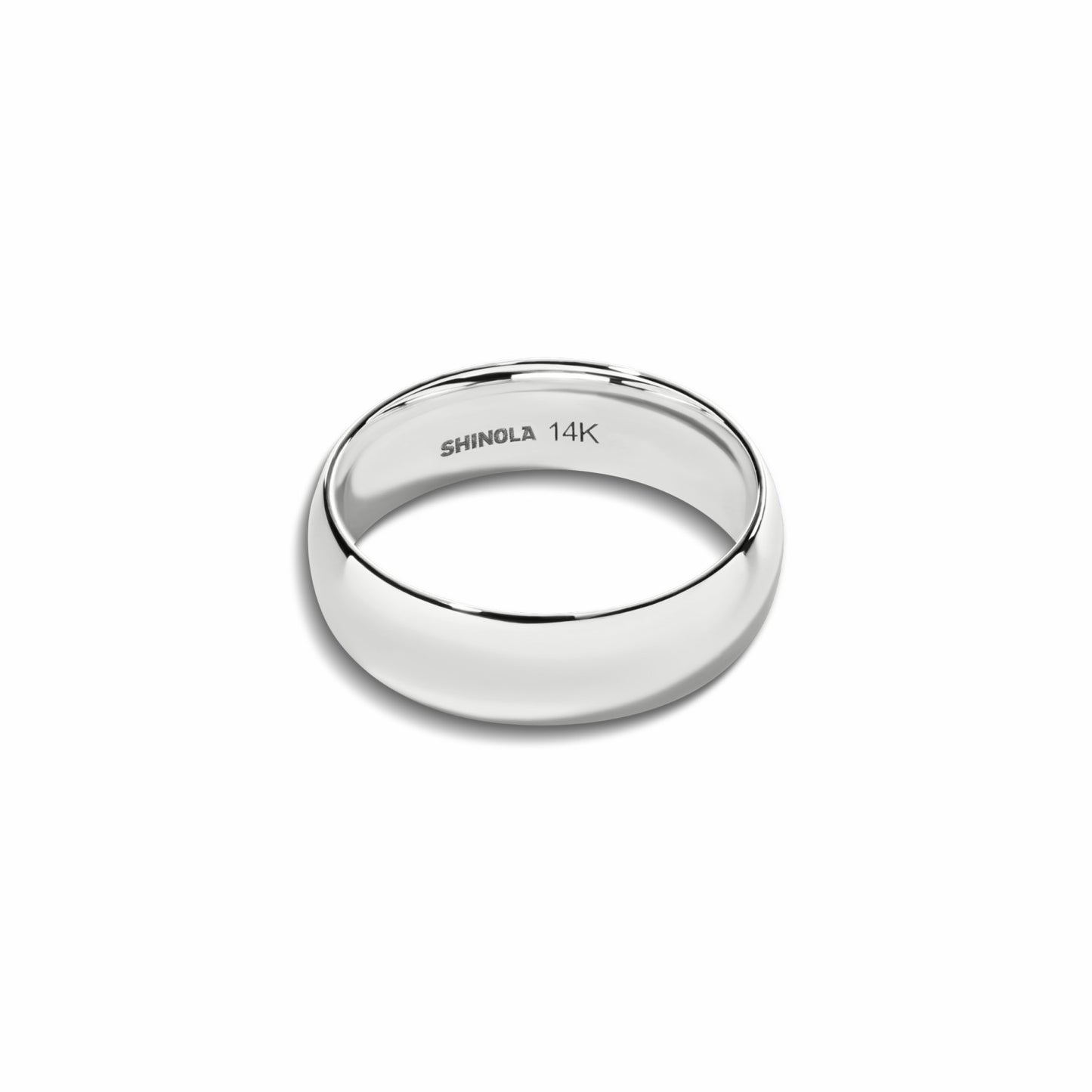 Shinola 6mm Round White Gold Band