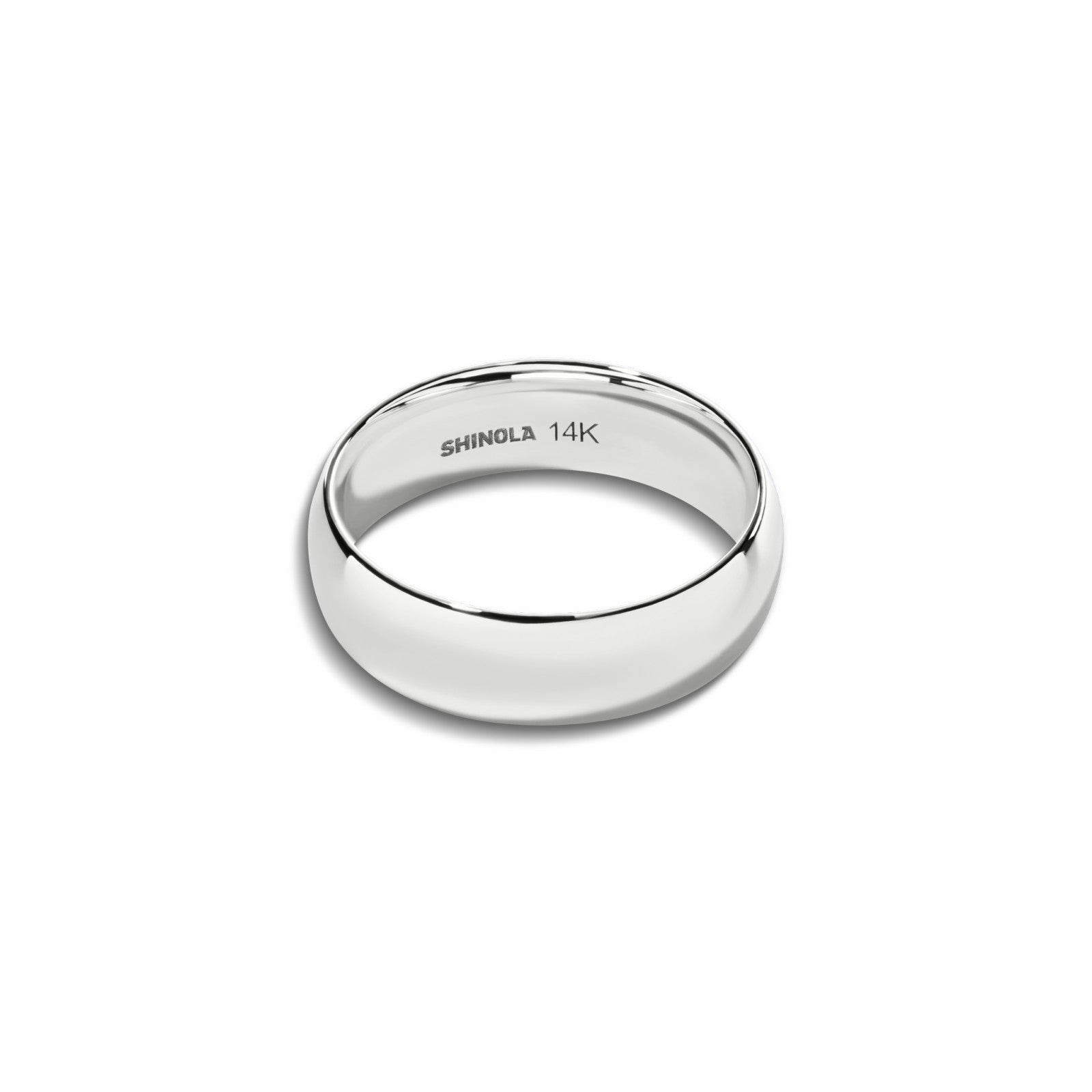 Shinola 6mm Round White Gold Band
