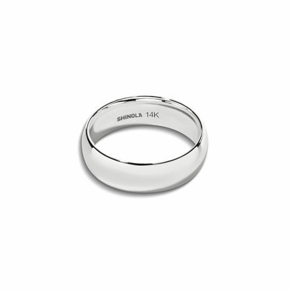 Shinola 6mm Round White Gold Band