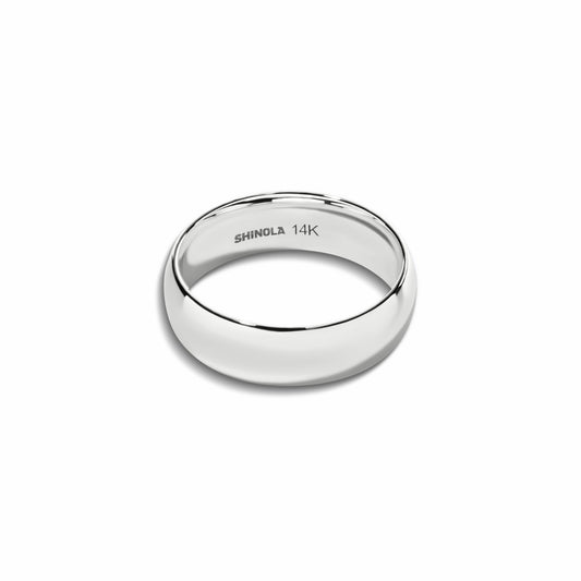 Shinola 6mm Round White Gold Band