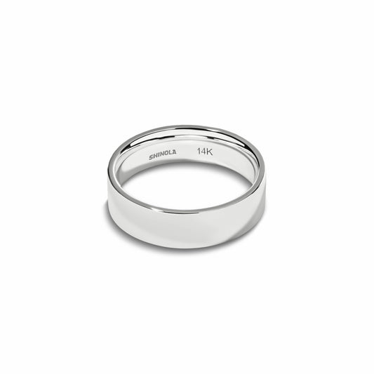 Shinola 6mm Flat White Gold Band