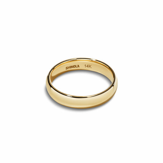 Shinola 4mm Round Yellow Gold Band