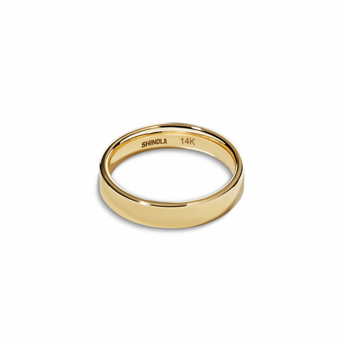 Shinola 4mm Round Yellow Gold Band