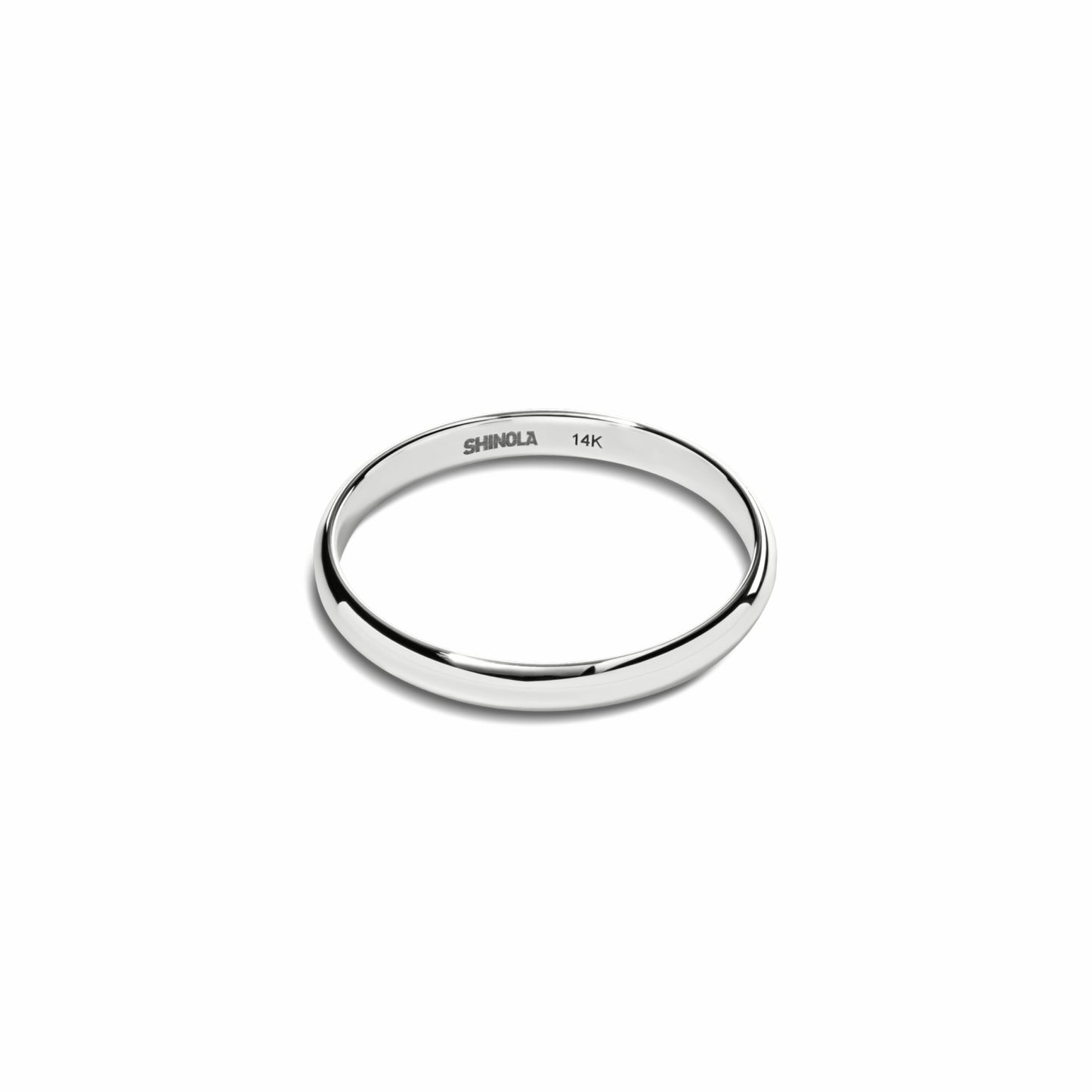 Shinola 2mm Round White Gold Band