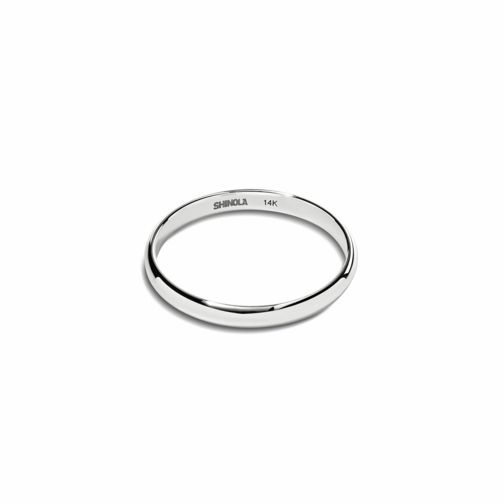 Shinola 2mm Round White Gold Band