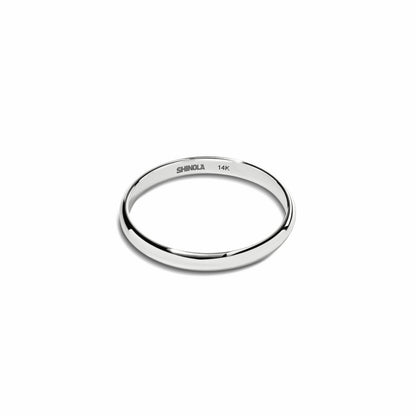 Shinola 2mm Round White Gold Band