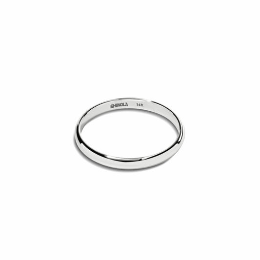 Shinola 2mm Round White Gold Band