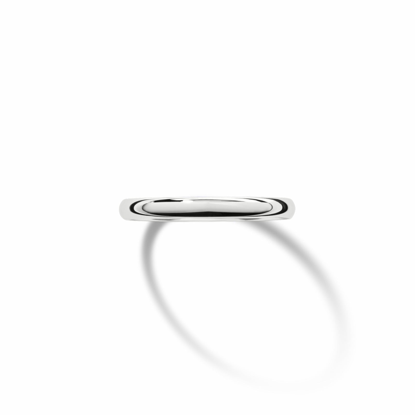 Shinola 2mm Round White Gold Band