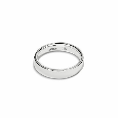 Shinola 4mm Flat White Gold Band
