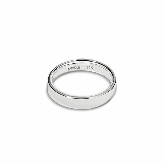 Shinola 4mm Flat White Gold Band