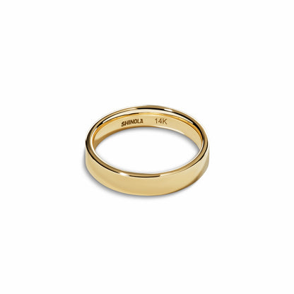 Shinola 4mm Flat Yellow Gold Band