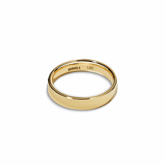 Shinola 4mm Flat Yellow Gold Band