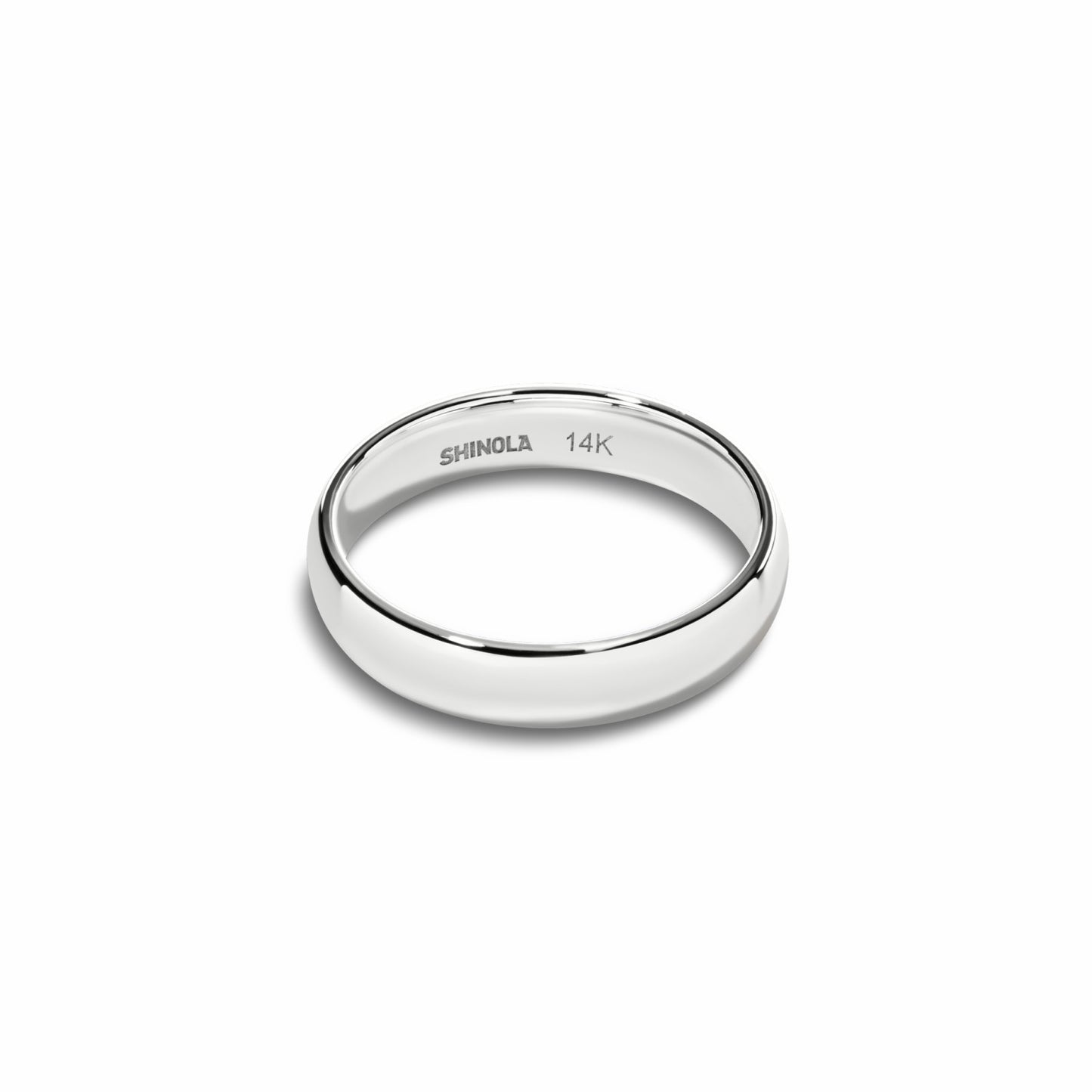 Shinola 4mm Round White Gold Band