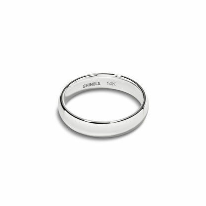 Shinola 4mm Round White Gold Band