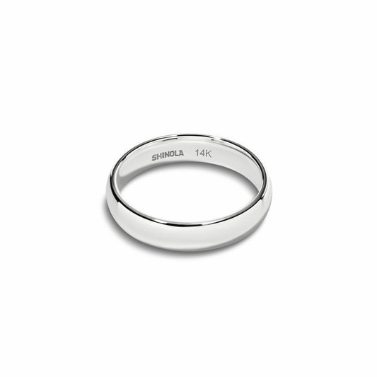 Shinola 4mm Round White Gold Band