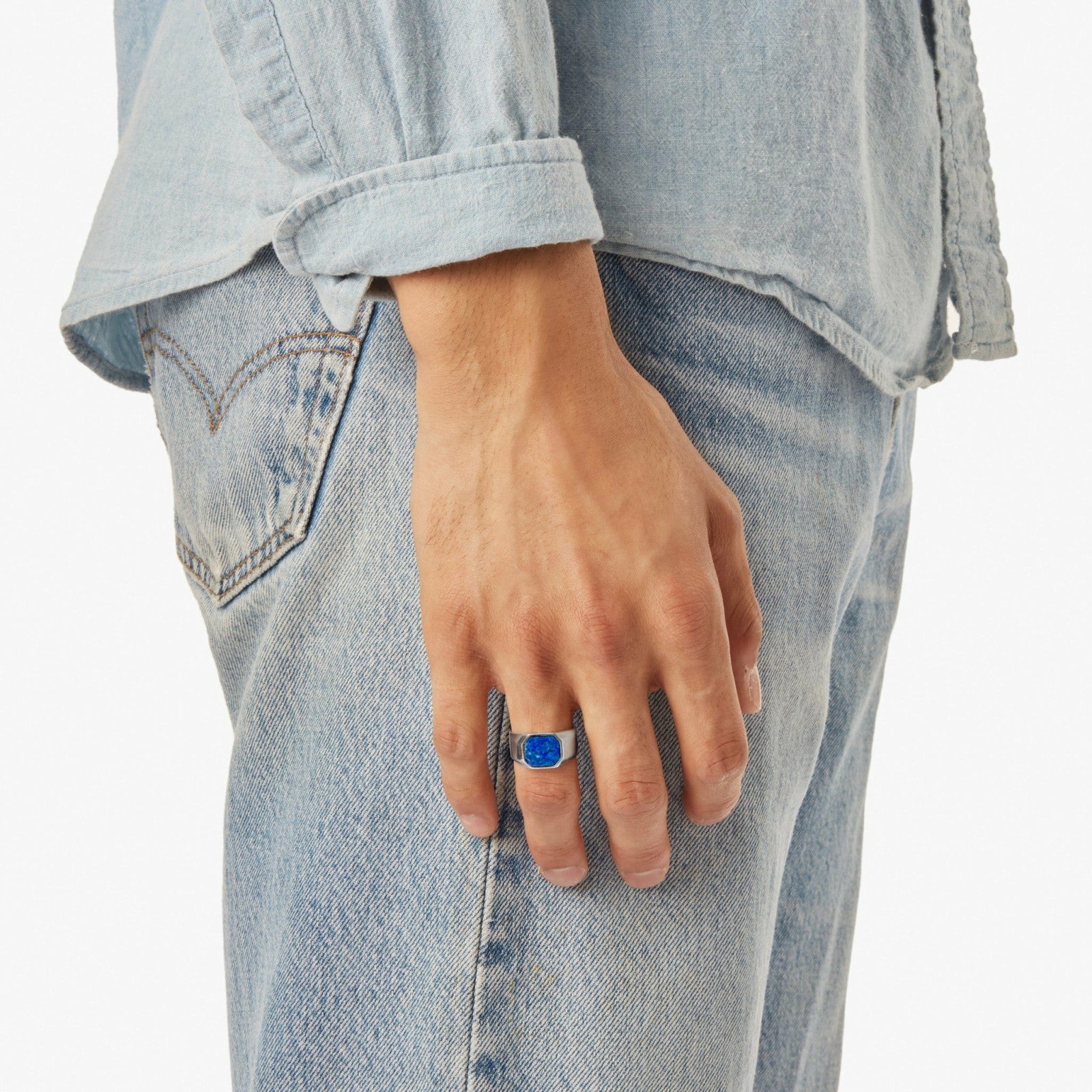 Shinola Octagonal Lapis Signet Ring | Shinola
