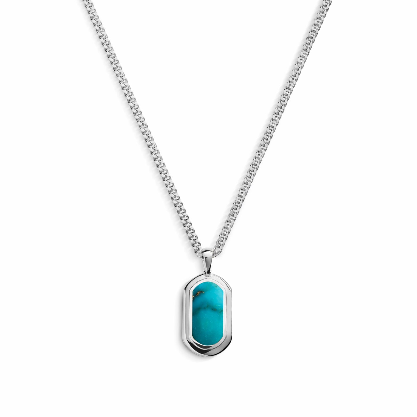 Shinola 21mm Turquoise Inlay Tag Necklace