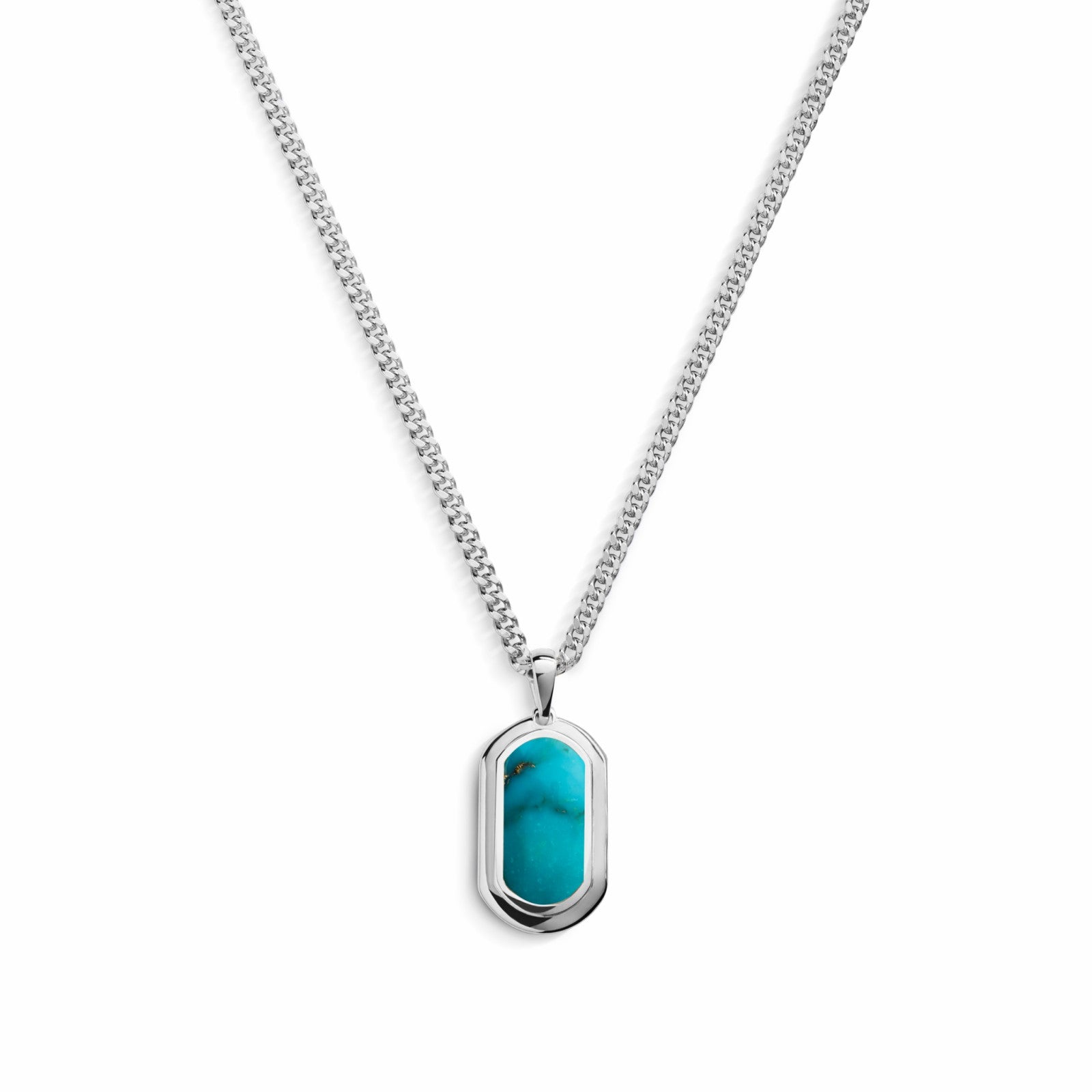 Shinola 21mm Turquoise Inlay Tag Necklace