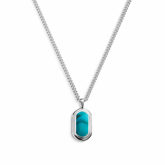 Shinola 21mm Turquoise Inlay Tag Necklace