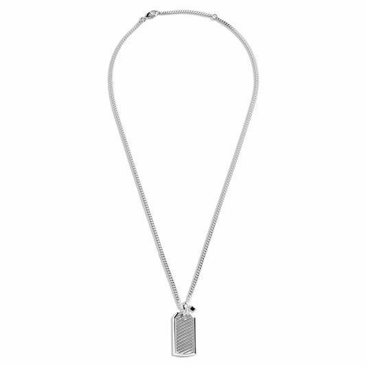 Shinola Ribbed Tag Necklace