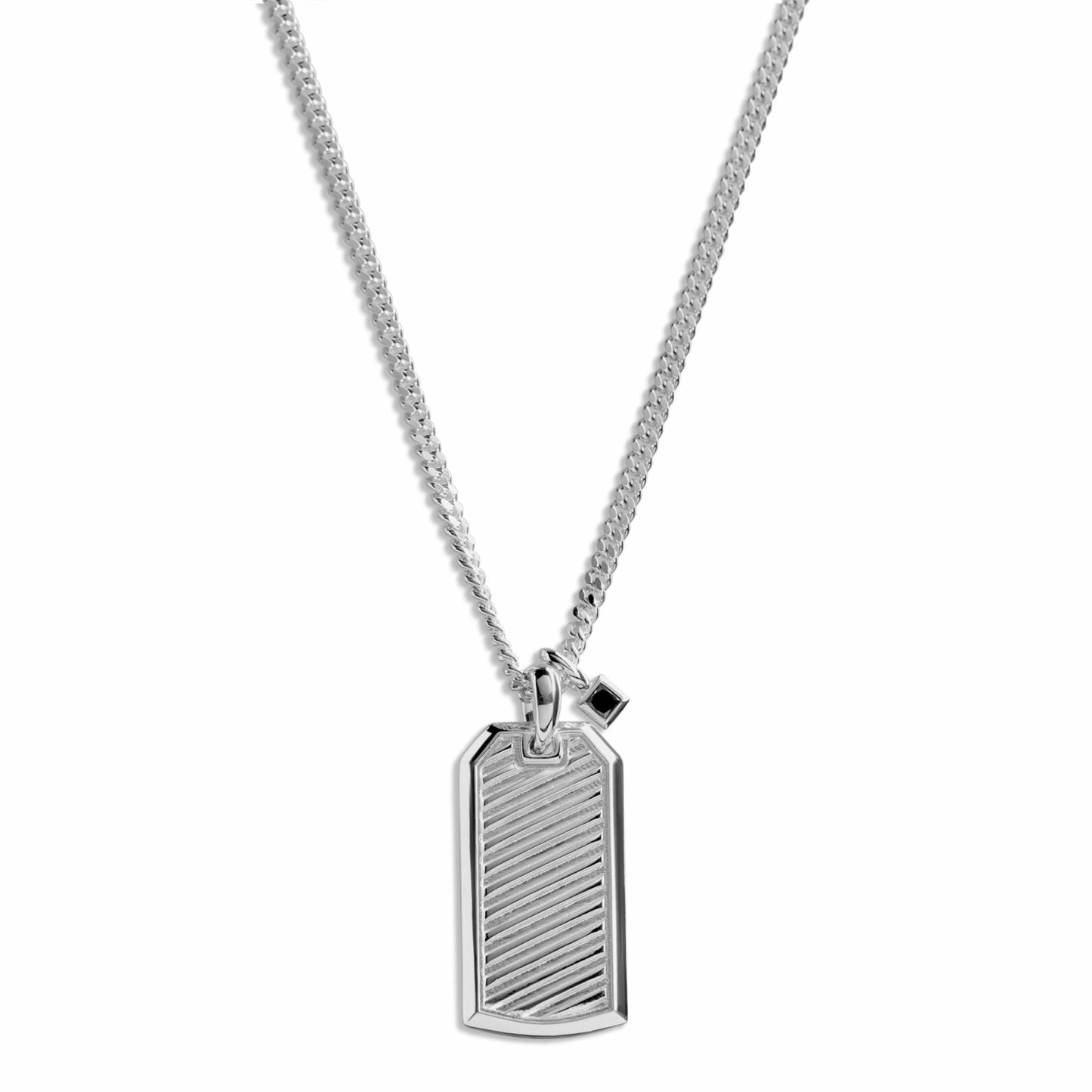 Shinola Ribbed Tag Necklace