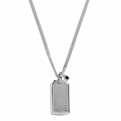 Shinola Ribbed Tag Necklace