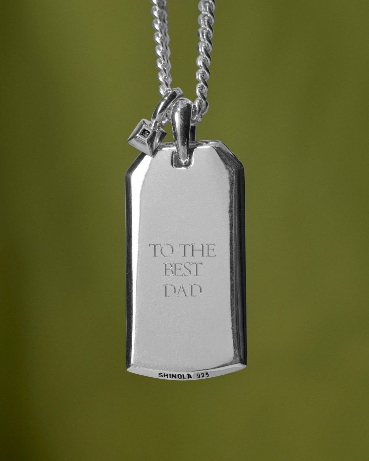 Shinola Ribbed Tag Necklace