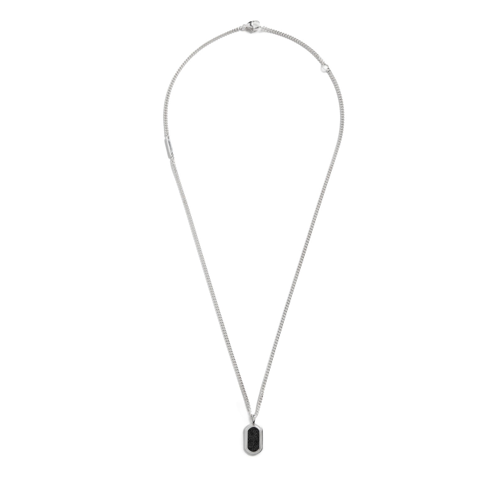 Shinola 21mm Black Diamond Pave Tag Necklace