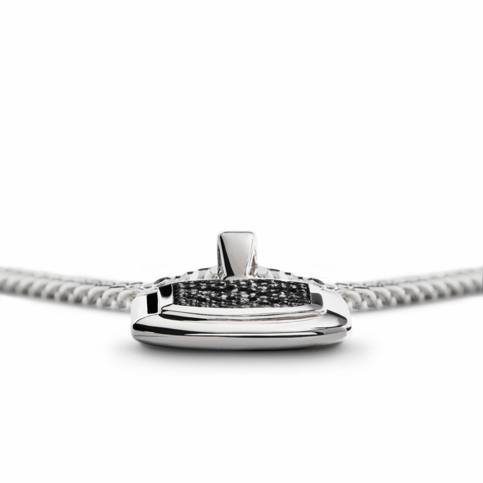 Shinola 21mm Black Diamond Pave Tag Necklace