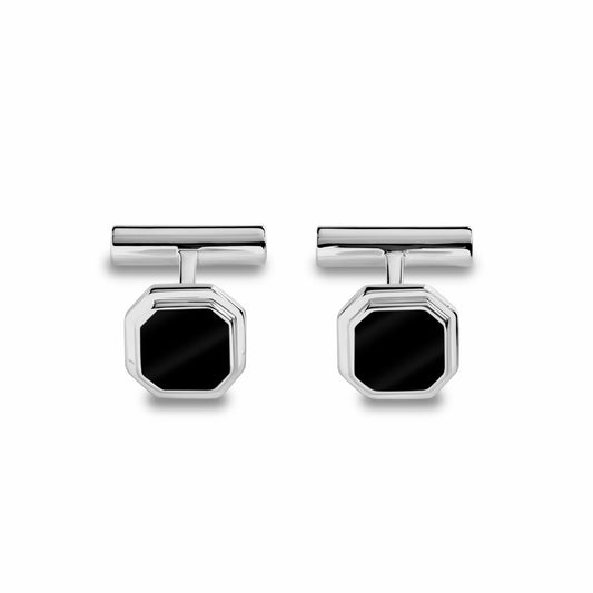 Shinola Octagonal Onyx Inlay Cufflinks