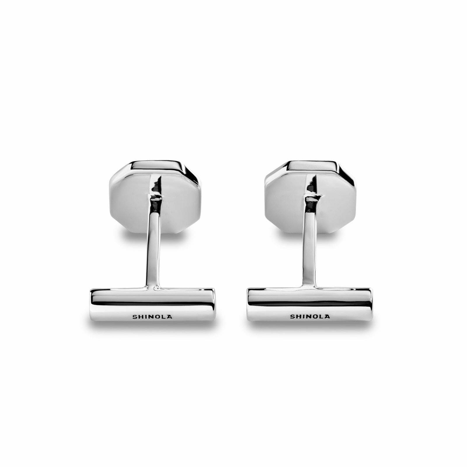 Shinola Octagonal Onyx Inlay Cufflinks