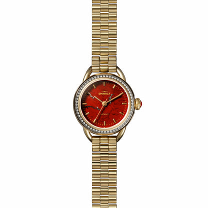 Shinola Gilda Radner Runabout Watch - Red Jasper