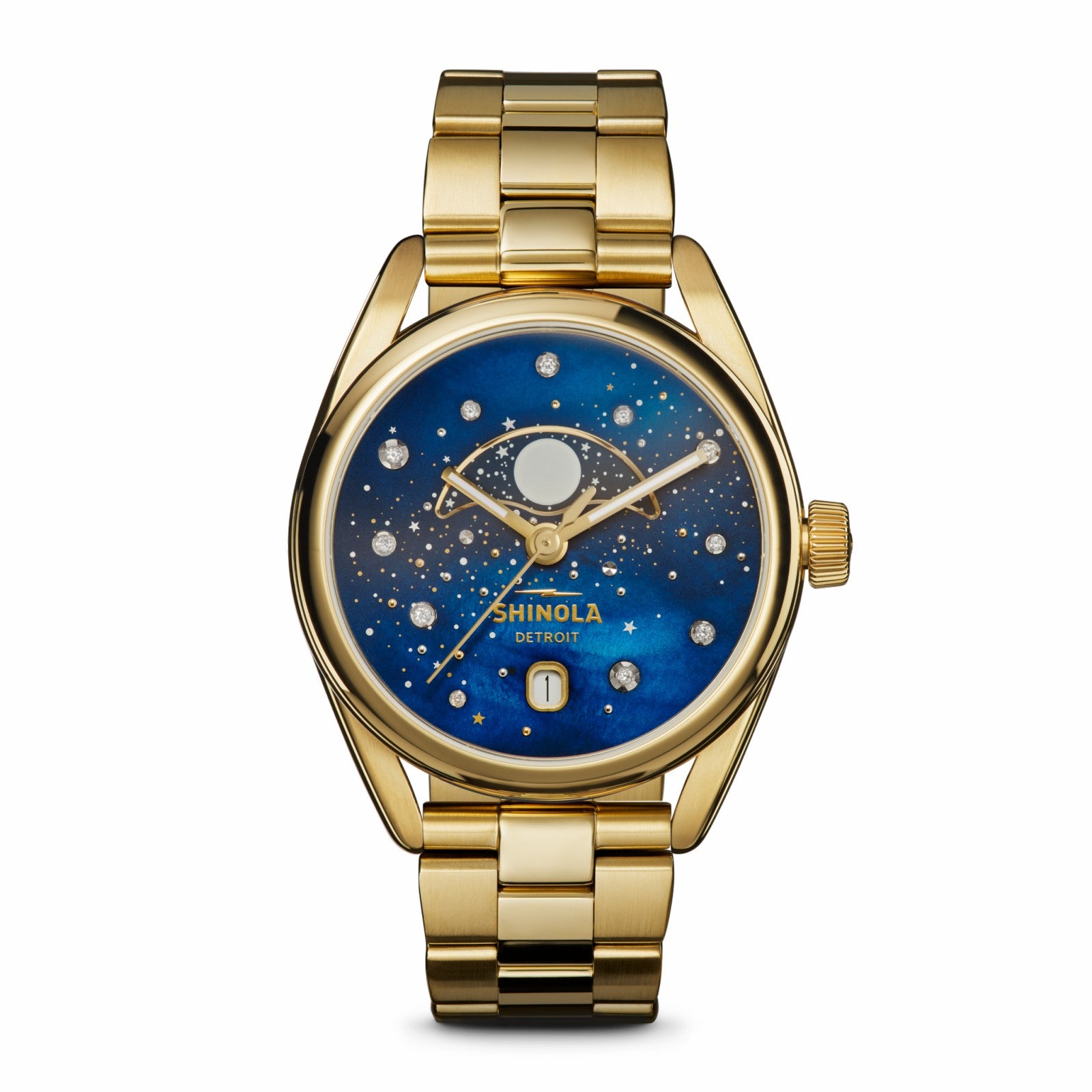Shinola Celestial Derby Watch - Blue Mother of Pearl Diamonds