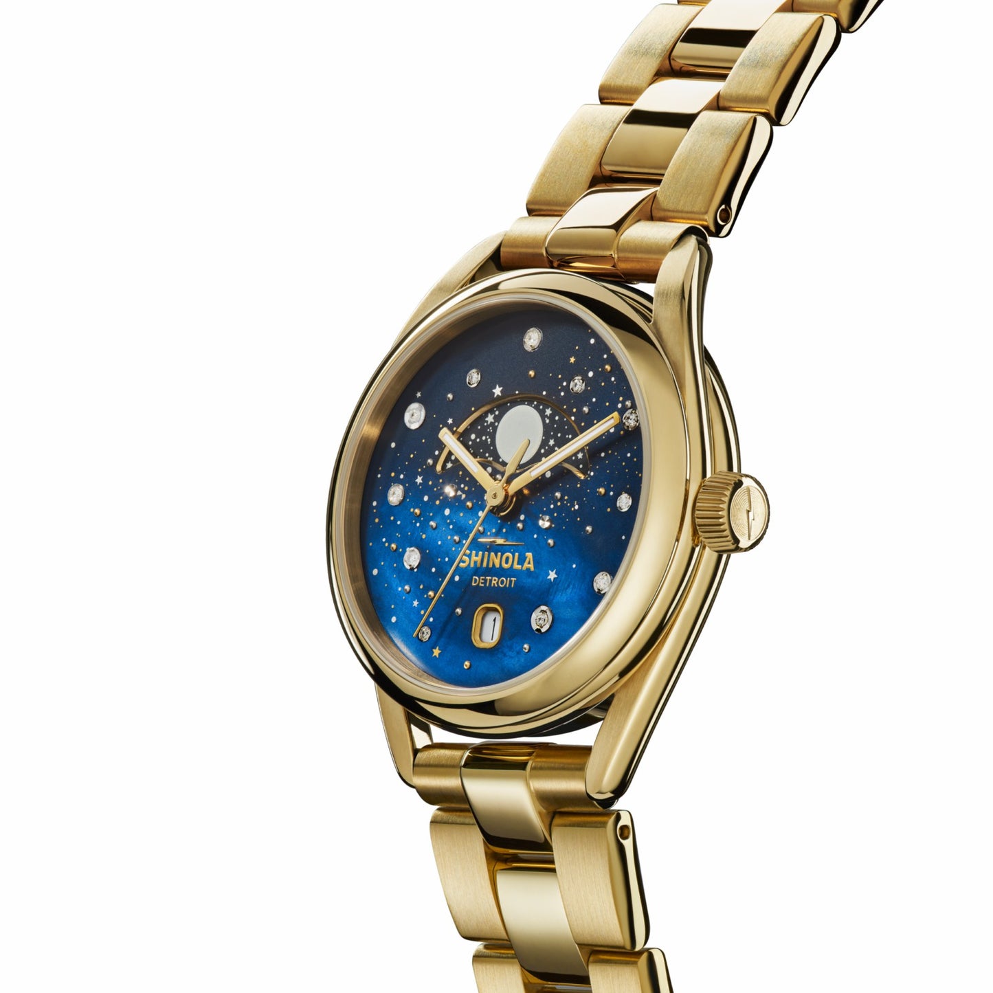 Shinola Celestial Derby Watch - Blue Mother of Pearl Diamonds